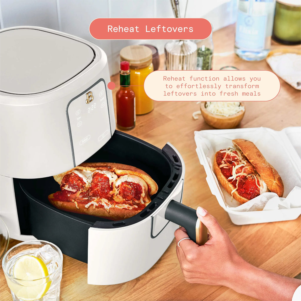 Beautiful 3 Qt Air Fryer with TurboCrisp Technology, White Icing by Drew Barrymore Q37808