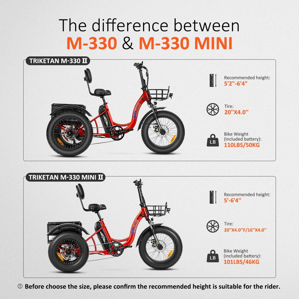 Addmotor M-330II Step-Thru Electric Trike for Adults, Fat Tire, 750W, Black F126087