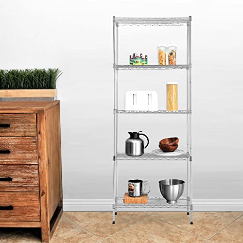 4 Tier NSF Wire Shelving Unit Heavy Duty Steel Storage Rack, Black X19089
