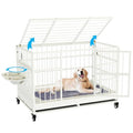 54 Inch Heavy Duty Dog Crate with Wheels for Large Dogs D47062