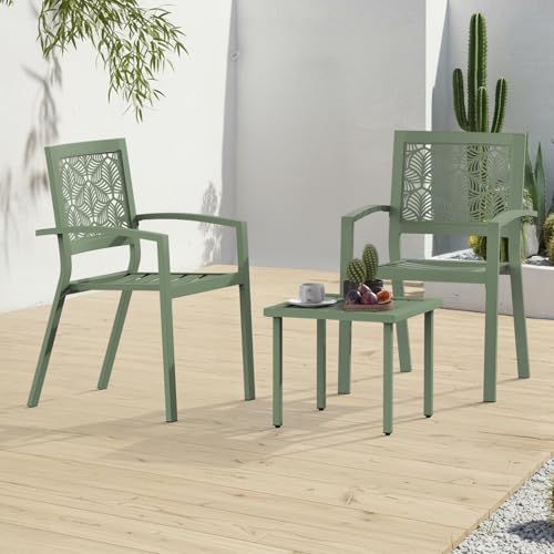 Peacock Blue Outdoor Bistro Set for 2 with Coffee Table R445
