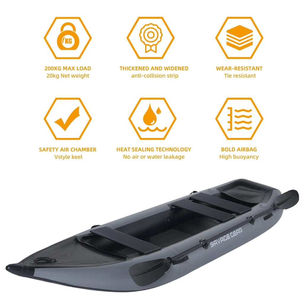 2 Person Inflatable Fishing Kayak with Pump, Paddle, and Repair Kit L2296