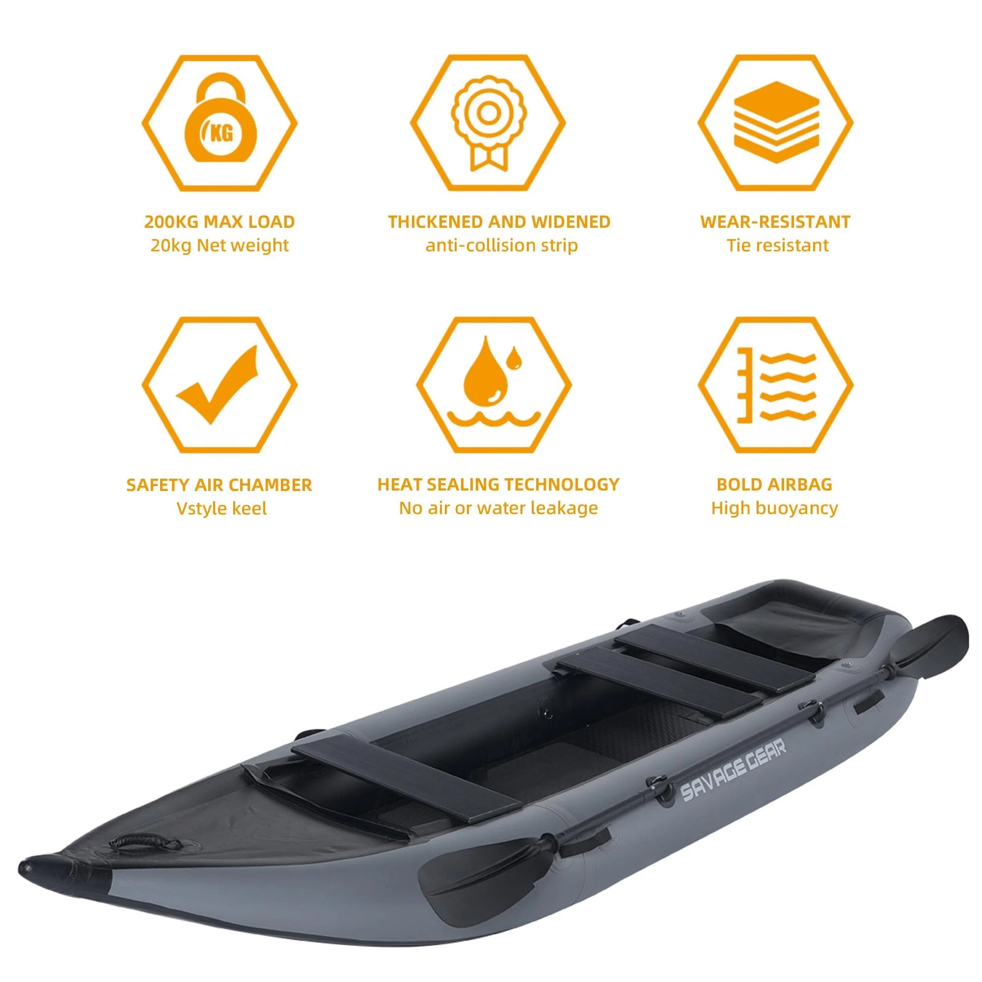 2 Person Inflatable Fishing Kayak with Pump, Paddle, and Repair Kit L2296