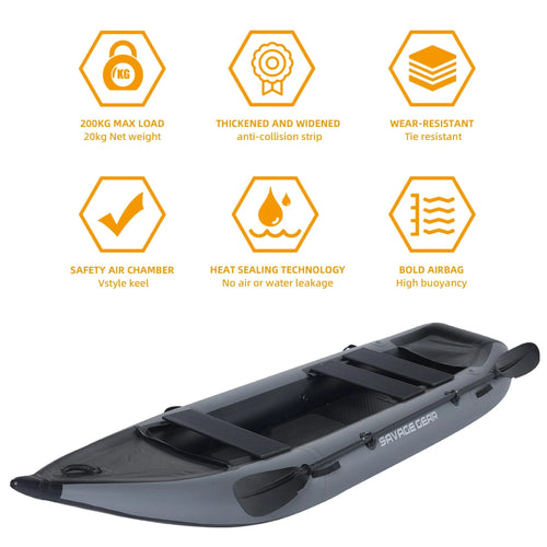 2 Person Inflatable Fishing Kayak with Pump, Paddle, and Repair Kit L2296
