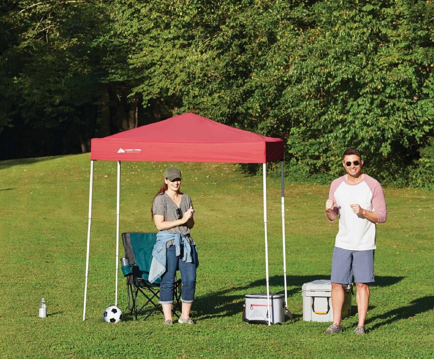 Ozark Trail 4' x 6' Instant Canopy Outdoor Shade Shelter, Brilliant Red H186475