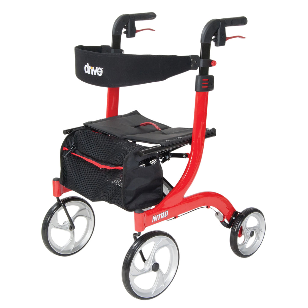 Drive Medical Nitro Euro Style Rollator Walker, Red P174003