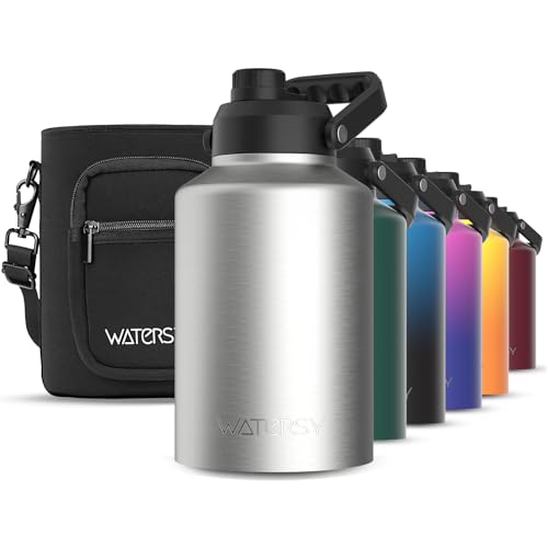 128oz Insulated Stainless Steel Water Bottle with Handle, Black W803
