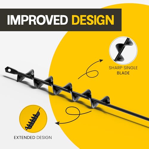 Garden Auger Drill Bit for Planting 2 Pack 1.6x16 & 3.5x16 Inch Q521