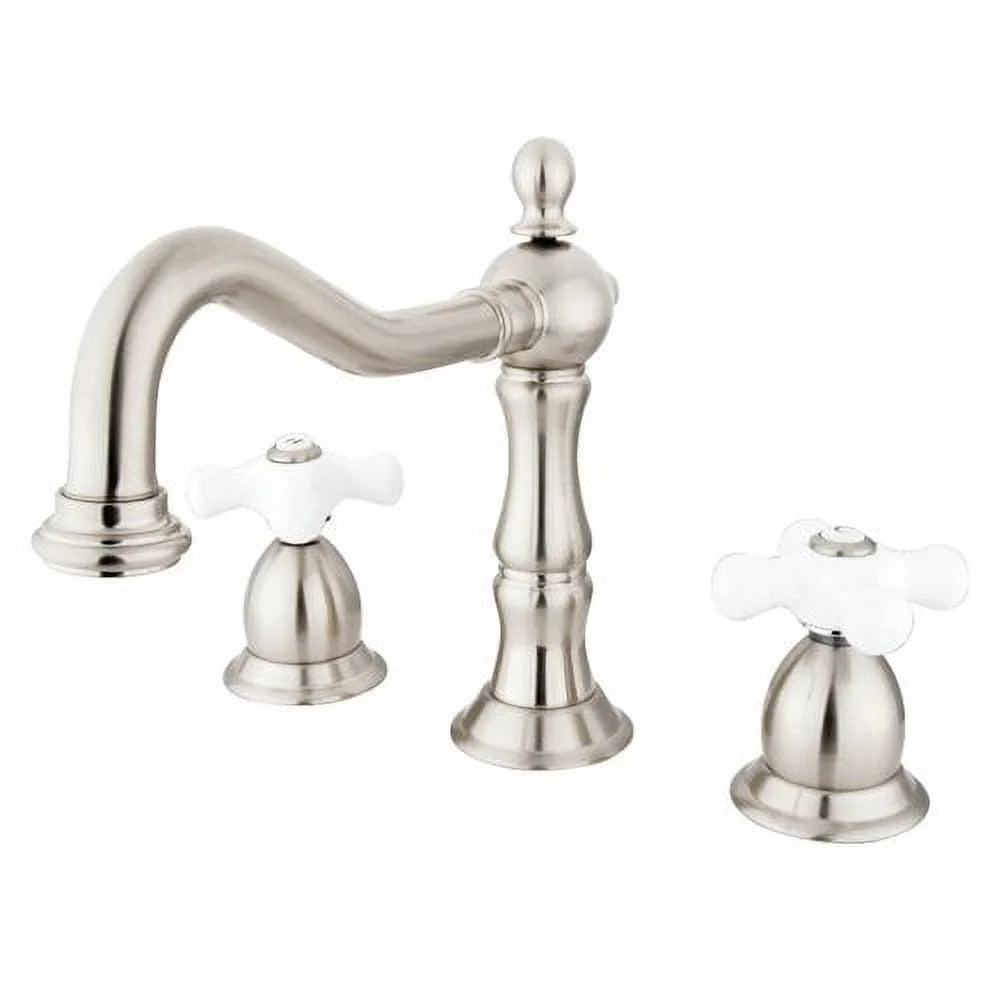 Baltimore Widespread Bathroom Faucet with Porcelain Cross Handles, Chrome Z540