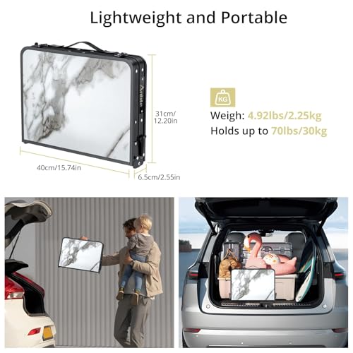 Folding Camping Table with Storage Net, Adjustable Height, Aluminum, Portable C67438