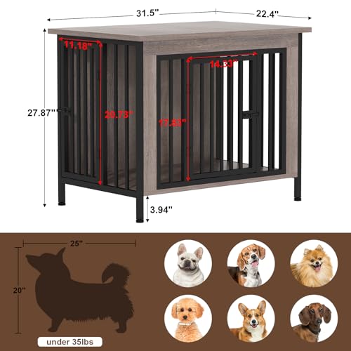 EasyCom XL Wooden Dog Crate Furniture for Medium and Large Breeds, 2 Doors A673
