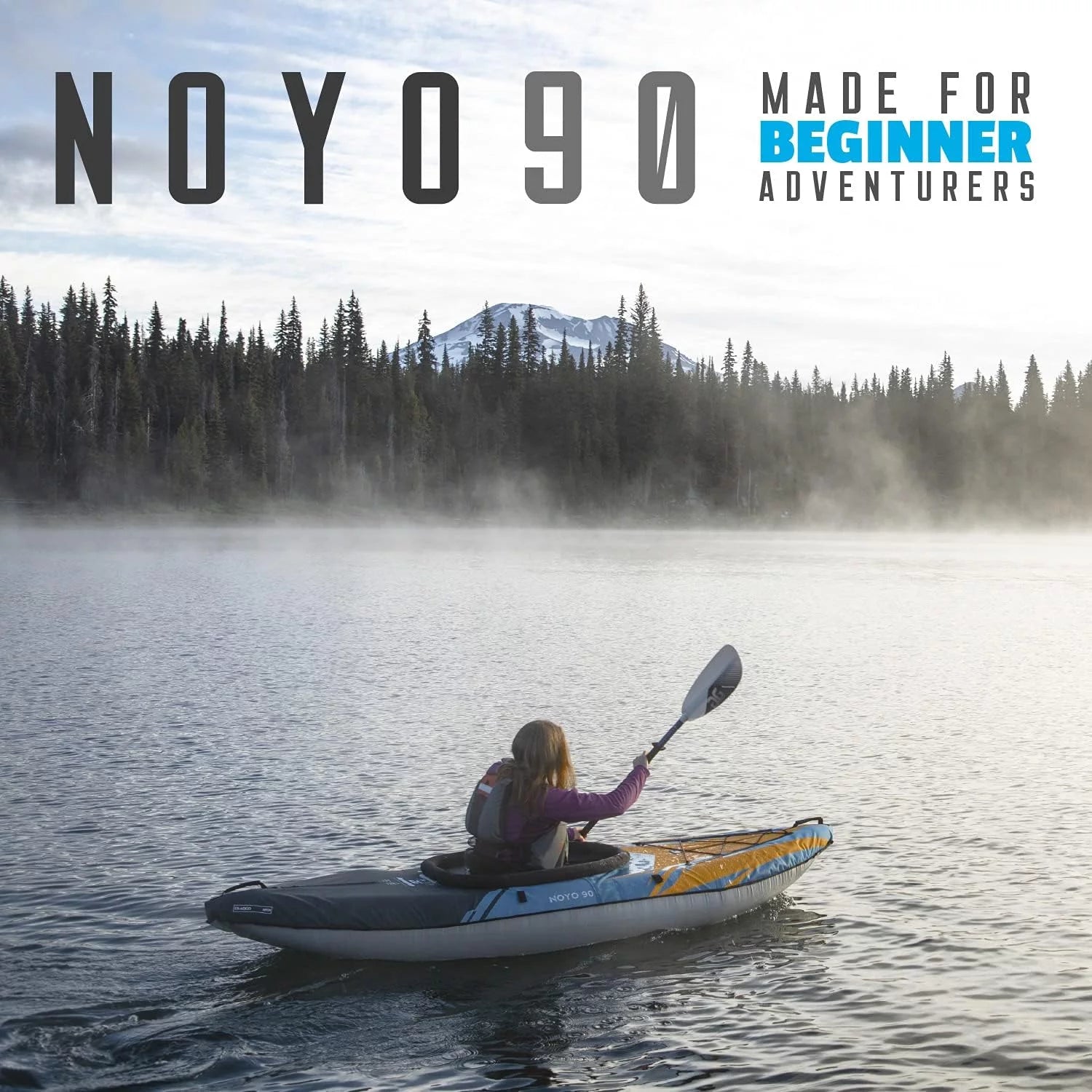 Aquaglide Noyo 90 Inflatable Kayak 1 Person Touring Kayak with Cover R47412