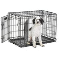 MidWest Homes for Pets Intermediate LifeStages Double Door 36-Inch Folding Dog Crate, Enhanced Security, Includes Leak-Proof Pan, Divider Panel, Handle, Rubber Feet