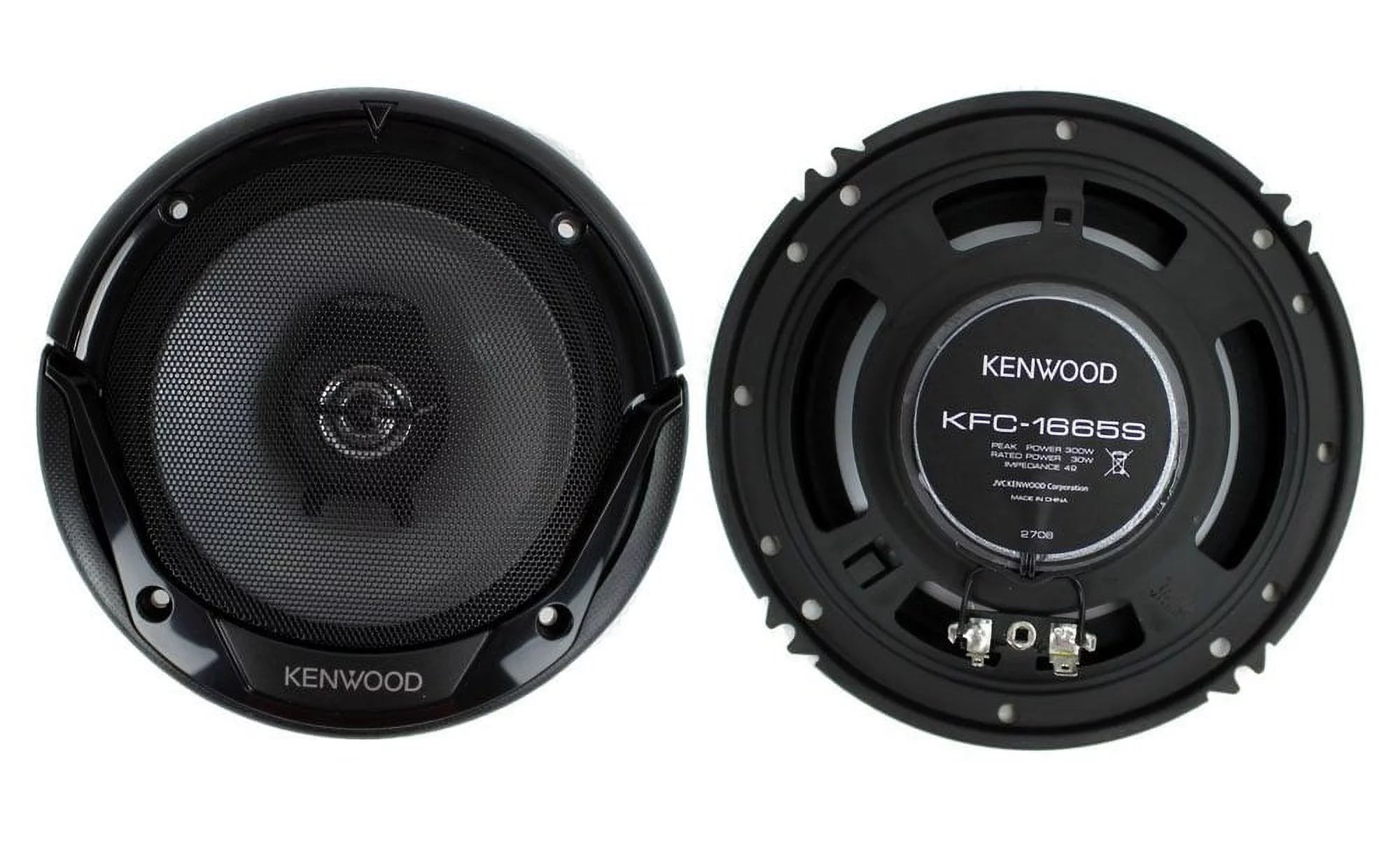2) New Kenwood KFC-1665S 6.5" 300 Watt 2-Way Car Audio Coaxial Speakers Stereo