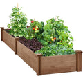 Yaheetech 8×2ft Wooden Raised Garden Bed for Flowers Vegetables Herbs Outdoor E283112
