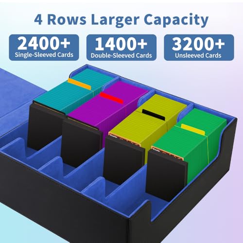 Trading Card Storage Box 4-Row Holder for MTG, Pokemon, YUGIOH S705