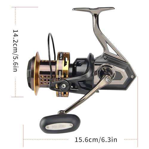 HAUT TON Big Game Surf Spinning Fishing Reel, 20KG Drag, Saltwater Q695155