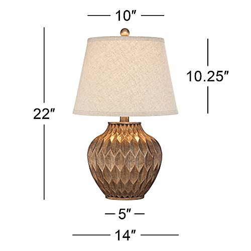 360 Lighting Buckhead Modern Accent Table Lamp 22" Warm Bronze Brown L3535