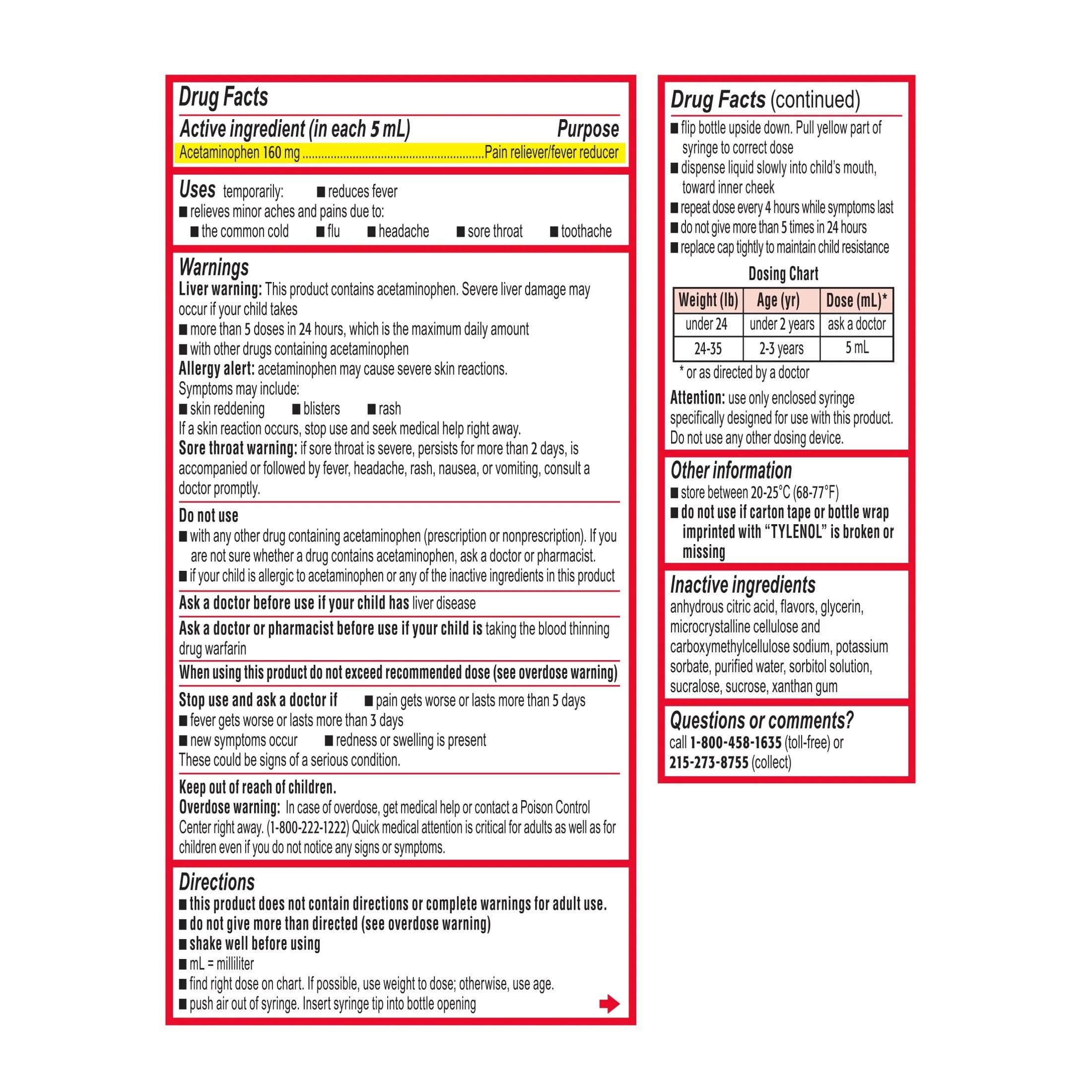 Infants' Tylenol Acetaminophen Dye-Free Cherry, 1 fl. oz H1013