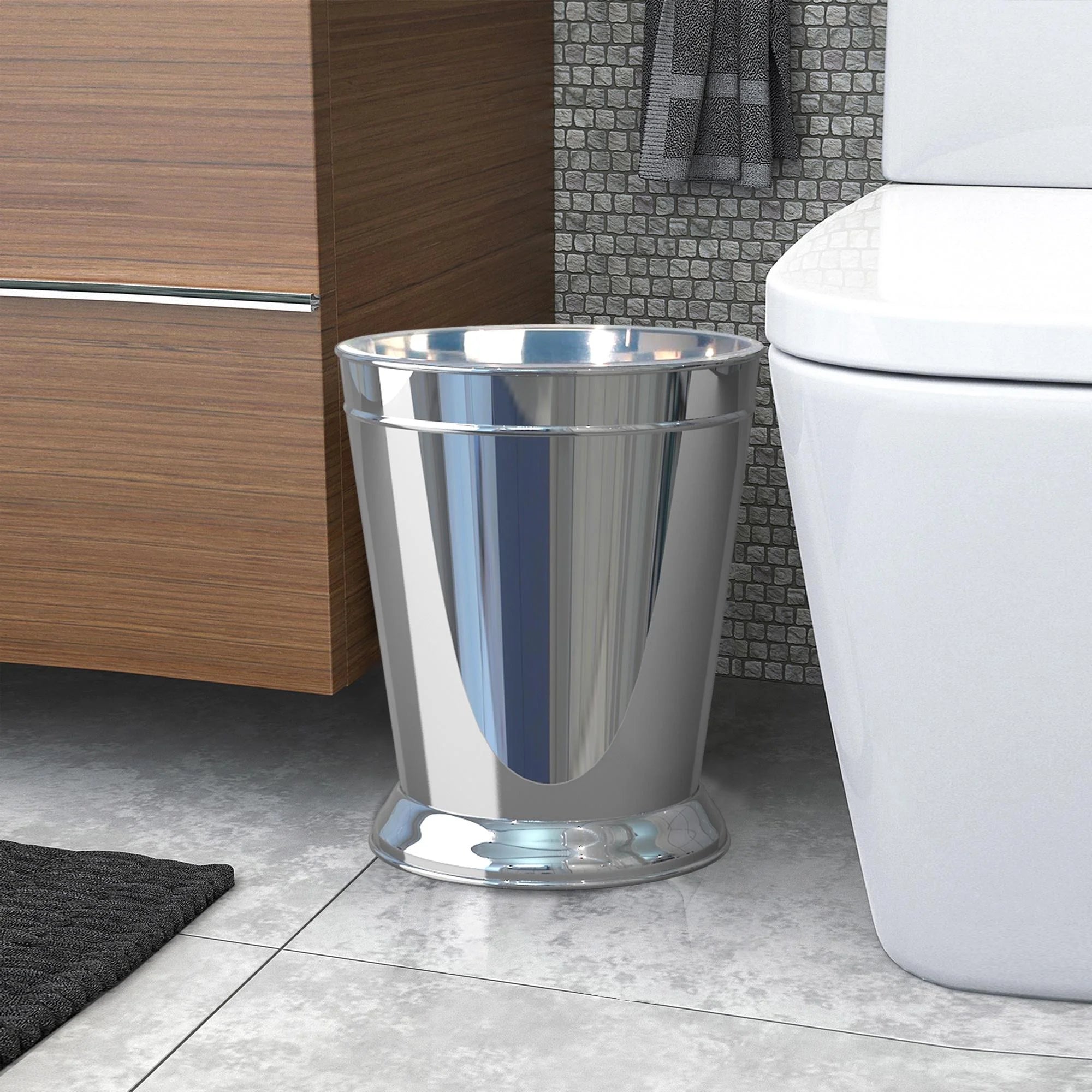 nu steel Timeless Decorative Stainless Steel Trash Can for Bathroom W234