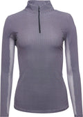 IBKUL Long Sleeve Zip Mock Top - Black/White Size Xs - Megean