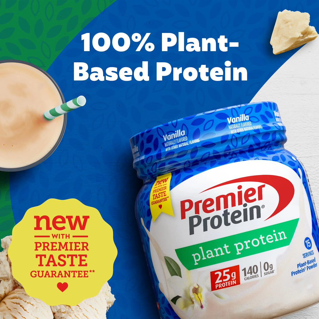 Premier Protein Powder Plant Protein, Vanilla, 25g, 15 Servings I682