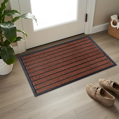 ubdyo Extra Durable Door Mat Non-Slip Outdoor Entrance 30" x 17" Bright Brown W5648
