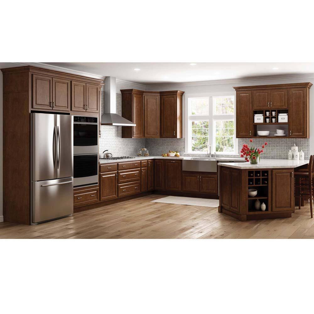 Hampton Assembled 36x30x12 in. Wall Kitchen Cabinet in Cognac R5985