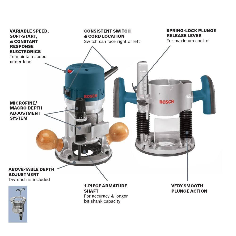 Bosch 1617EVSPK Plunge and Fixed Base Router Kit N17460