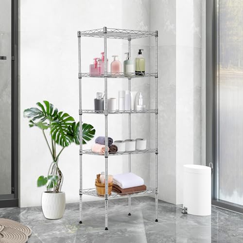 4 Tier NSF Wire Shelving Unit Heavy Duty Steel Storage Rack, Black X19089