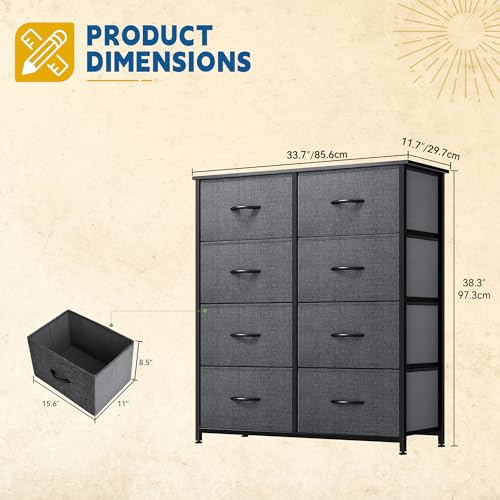 DWVO Fabric Dresser with 8 Drawers for Bedroom T929460