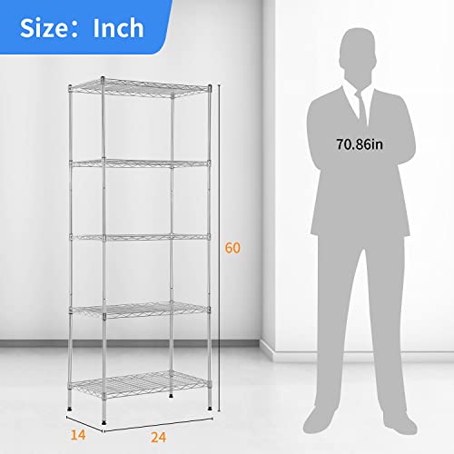 4 Tier NSF Wire Shelving Unit Heavy Duty Steel Storage Rack, Black X19089