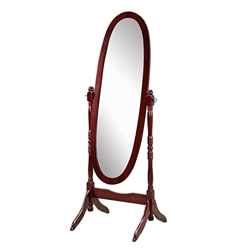 Roundhill Furniture Traditional Queen Anna Style Wood Floor Cheval Mirror L68887
