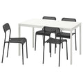 IKEA - MELLTORP / Adde Table and 4 Chairs, White/Black, 49 1/4