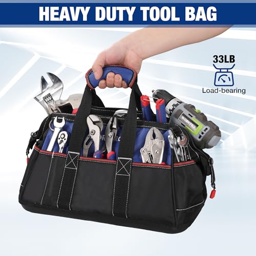 WORKPRO 16-inch Wide Mouth Tool Bag with Waterproof Molded Base K85487