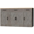 Shintenchi Buffet Cabinet with Storage,53.4" Large Kitchen Storage Cabinet with 3 Drawers and 4 Doors,Wood Farmhouse Buffet Sideboard with Adjustable Shelf for Kitchen Living Room,Ash Grey