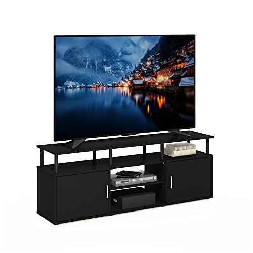Furinno JAYA Large Entertainment Stand for TV Up to 55 Inch, French Oak Grey/Black V100781