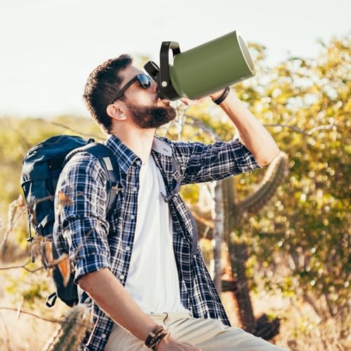 128oz Insulated Stainless Steel Water Bottle with Handle, Black W803
