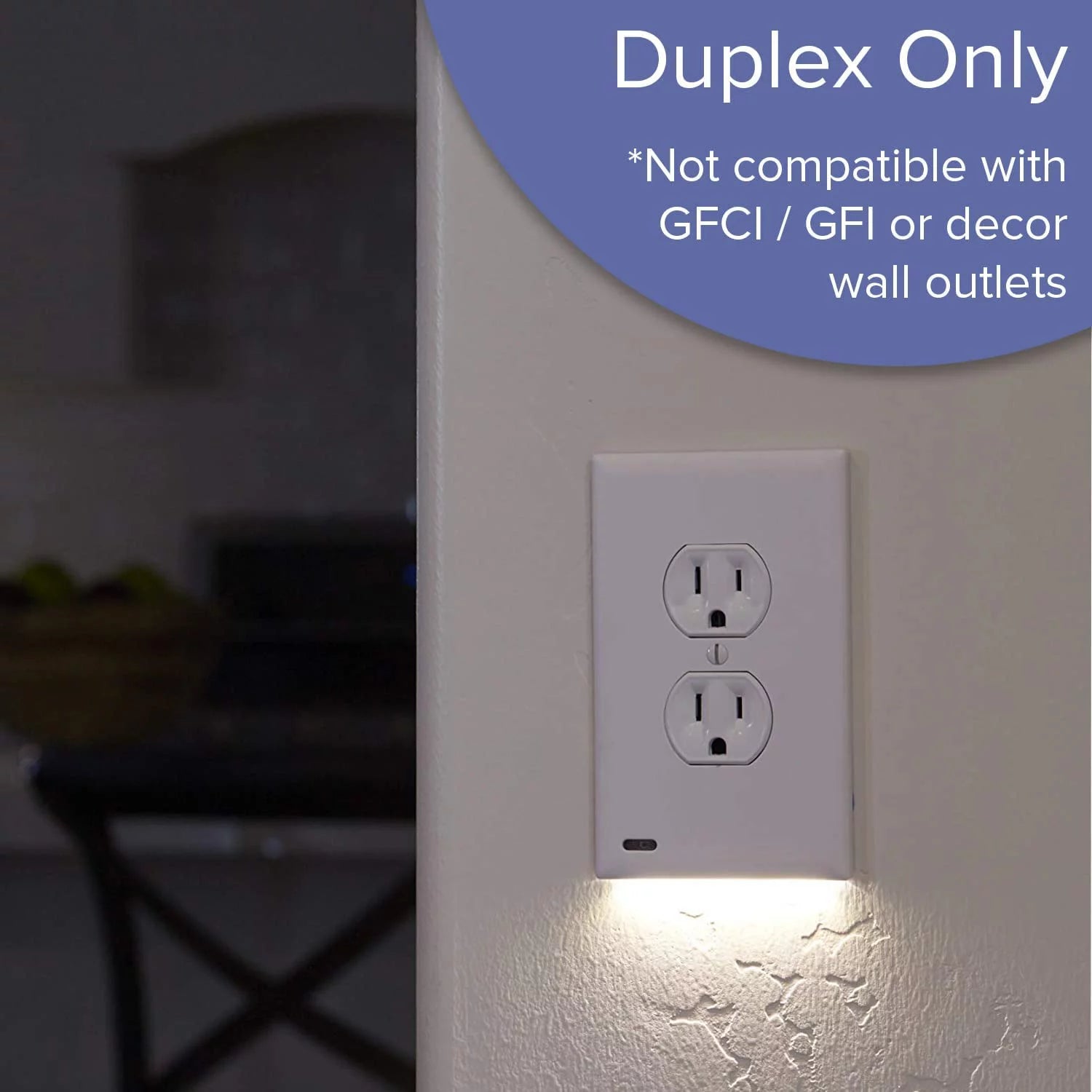 SnapPower GuideLight 2 LED Night Light Outlet Wall Plate, Duplex, White J3320