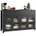 FINETONES Buffet Cabinet with Storage, 55.1" Farmhouse Sideboard, Black C356454