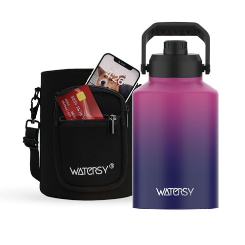 128oz Insulated Stainless Steel Water Bottle with Handle, Black W803