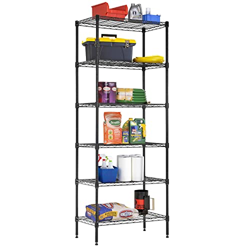4 Tier NSF Wire Shelving Unit Heavy Duty Steel Storage Rack, Black X19089