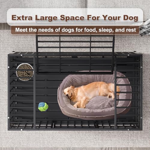 54 Inch Heavy Duty Dog Crate with Wheels for Large Dogs D47062