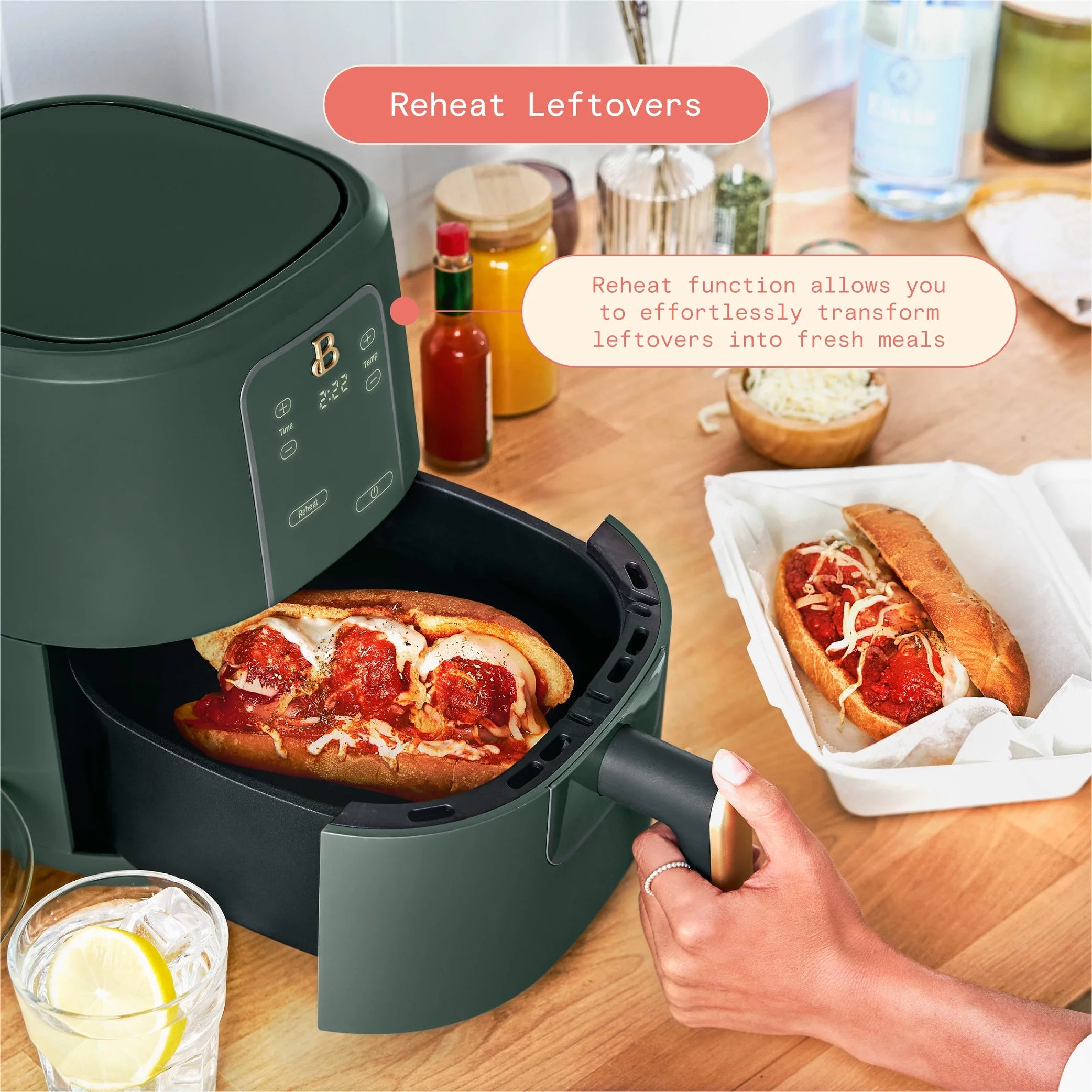 Beautiful 3 Qt Air Fryer with TurboCrisp Technology, White Icing by Drew Barrymore Q37808