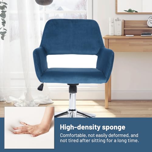 FurnitureR Fabric Upholstered Office Chair with Wheels, Adjustable Mid Back, Beige O766754
