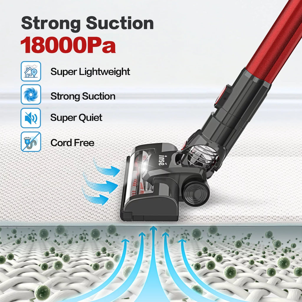 INSE Cordless Vacuum Cleaner, 6-in-1 Rechargeable Stick Vacuum for Home C315