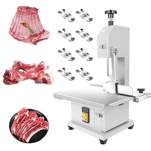 1000W Electric Bone Saw Machine with Stainless Steel Worktable, Commercial Bandsaw for Meat V657