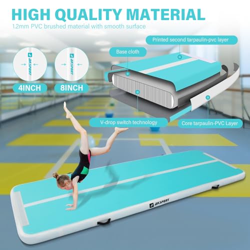 AKSPORT Gymnastics Air Mat Tumble Track with Air Pump A7907