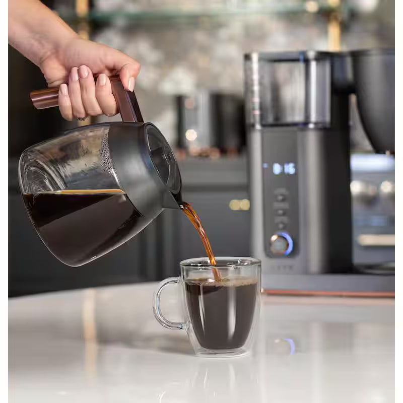 Matte Black 10-Cup Drip Coffee Maker with Glass Carafe L989269