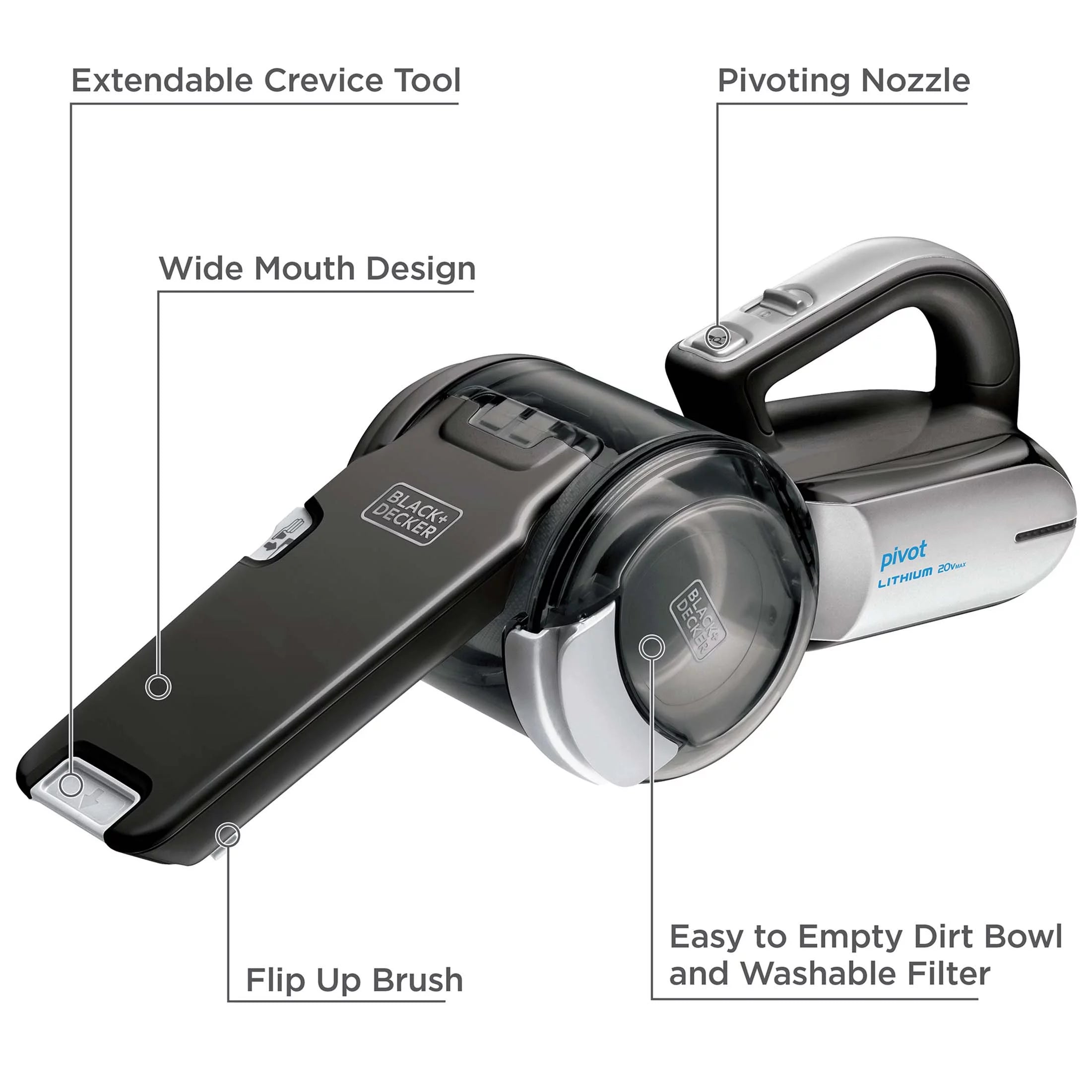 BLACK+DECKER 20V MAX* Lithium Pivot Vac, BDH2000PL Z8879